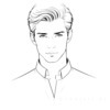 Minimalist Line Drawing of Man's Neck and Hint of Broad Shoulders
