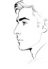 Minimalist Profile View of Man's Face Art
