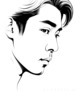 Minimalist Profile View of Man's Face Art