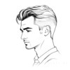 Minimalist Profile View of Man's Face Art