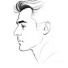 Minimalist Profile View of Man's Face Art
