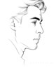 Minimalist Profile View of Man's Face Art