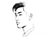 Minimalist Profile View of Man's Face Art