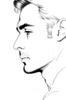Minimalist Profile View of Man's Face Art