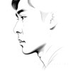 Minimalist Profile View of Man's Face Art