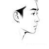 Minimalist Profile View of Man's Face Art