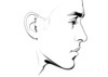 Minimalist Profile View of Man's Face Art