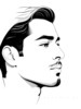 Minimalist Profile View of Man's Face Art