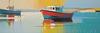 Minimalist Art Print of a Vibrant Marine Bay Seascape