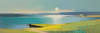 Abstract Minimalist Seascape with Distant Misty Islands Print