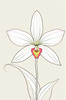 Continuous Curve of Orchid's Asymmetrical Petal - Minimalist Line Art