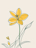 Continuous Curve of Orchid's Asymmetrical Petal - Minimalist Line Art