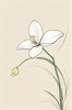 Continuous Curve of Orchid's Asymmetrical Petal - Minimalist Line Art
