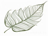 Minimalist Line Art of a Philodendron Leaf