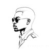 Minimalist Line Art of Pilot's Facial Expression with Aviator Glasses