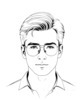 Minimalist Line Art of Pilot's Facial Expression with Aviator Glasses
