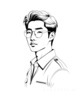 Minimalist Line Art of Pilot's Facial Expression with Aviator Glasses