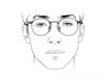 Minimalist Line Art of a Scholar's Facial Expression with Glasses