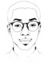 Minimalist Line Art of a Scholar's Facial Expression with Glasses