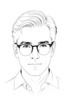 Minimalist Line Art of a Scholar's Facial Expression with Glasses