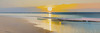 Abstract Minimalist Seascape with Golden Sunset on the Beach Printable Art