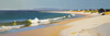 Minimalist Seascape with Stark Contrast between Sandy Shore and Ocean Depths