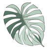 Minimalist Line Drawing of a Single Leaf
