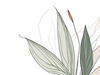 Minimalist Line Art of a Snake Plant Leaf