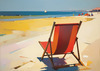 Printable Minimalist Seaside Art with Warm Summer Tones