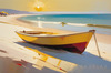 Printable Minimalist Seaside Art with Warm Summer Tones