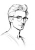 Minimalist Line Art of a Tech Geek's Playful Smirk
