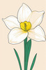 Fluid Line Art Suggesting Daffodil's Gentle Sway