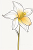 Fluid Line Art Suggesting Daffodil's Gentle Sway