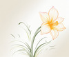 Fluid Line Art Suggesting Daffodil's Gentle Sway