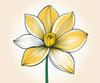 Fluid Line Art Suggesting Daffodil's Gentle Sway