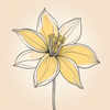 Fluid Line Art Suggesting Daffodil's Gentle Sway