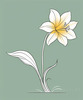 Fluid Line Art Suggesting Daffodil's Gentle Sway