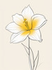 Fluid Line Art Suggesting Daffodil's Gentle Sway