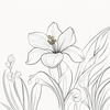 Fluid Line Art Suggesting Daffodil's Gentle Sway