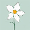 Fluid Line Art Suggesting Daffodil's Gentle Sway