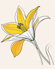 Fluid Line Art Suggesting Daffodil's Gentle Sway