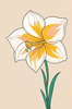 Fluid Line Art Suggesting Daffodil's Gentle Sway