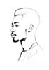 Minimalist art print of a traveler's facial expression with subtle stubble showcasing wanderlust