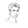 Minimalist art print of a traveler's facial expression with subtle stubble showcasing wanderlust