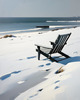 Minimalist Winter Beachfront Printable Art in Grey and White
