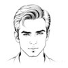 Minimalist Art Print of a Man's Wise Deep-Set Eyes