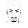 Minimalist Art Print of a Man's Wise Deep-Set Eyes