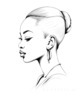 Minimalist Line Art of Woman's Ear with Earring
