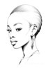 Minimalist Line Art of Woman's Ear with Earring