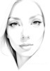 Minimalist Line Drawing of Woman's Eye and Nose for Modern Decor